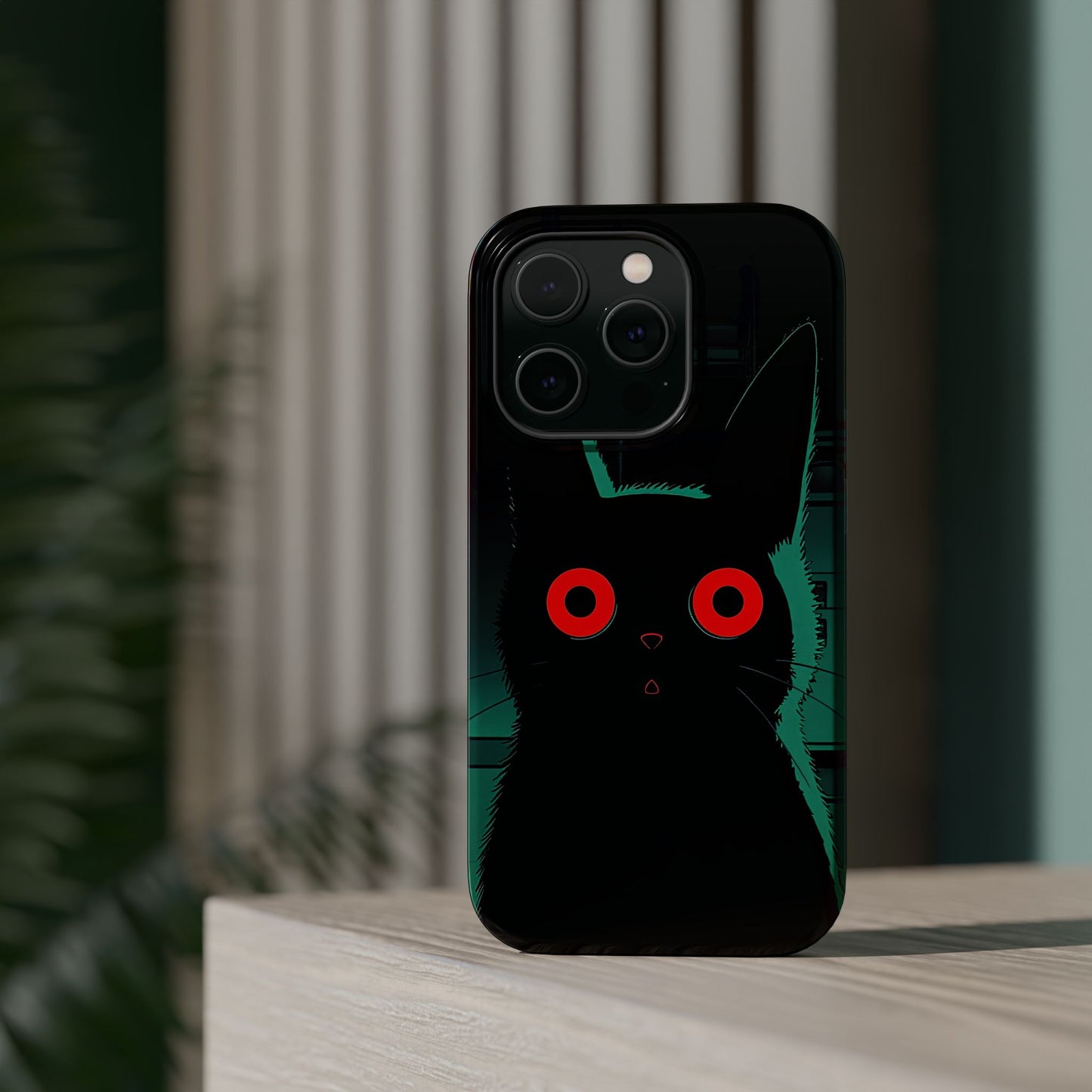 Protective Phone Case – Mysterious Black Cat Design